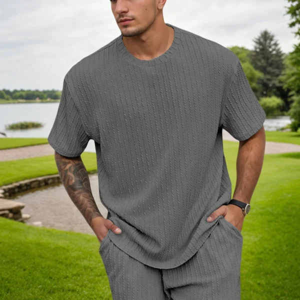 Men's 2 Piece Outfits Short Sleeve Crewneck